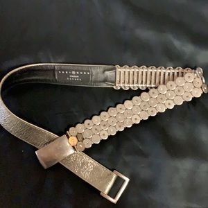 Suzi Roher silver leather & metallic sections Belt